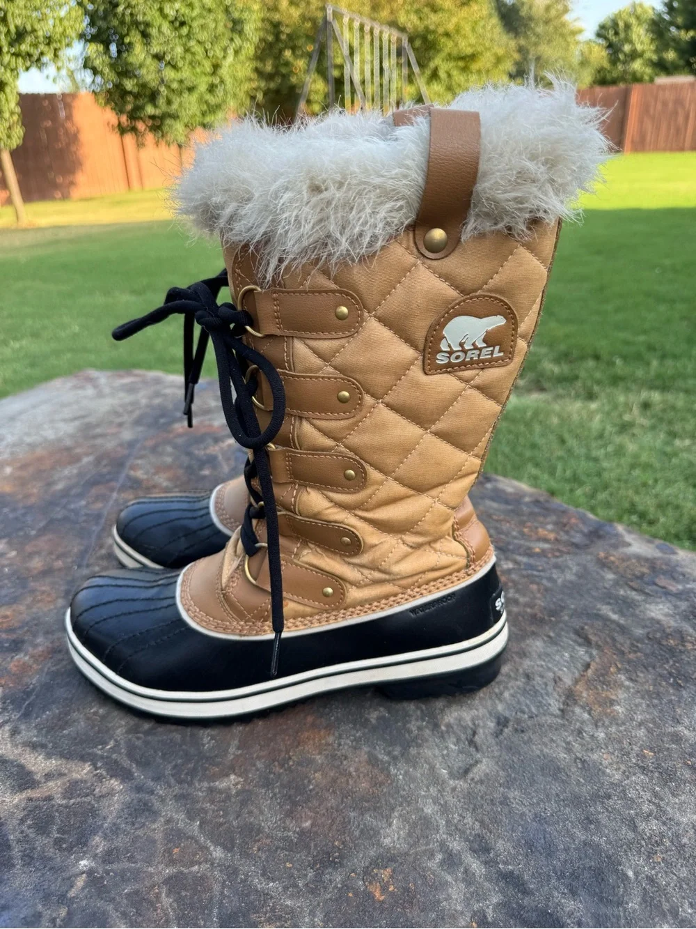 Sorel Tofino II Cate Waterproof Fur Lined Canvas Tall Duck Winter Boot Size 9
